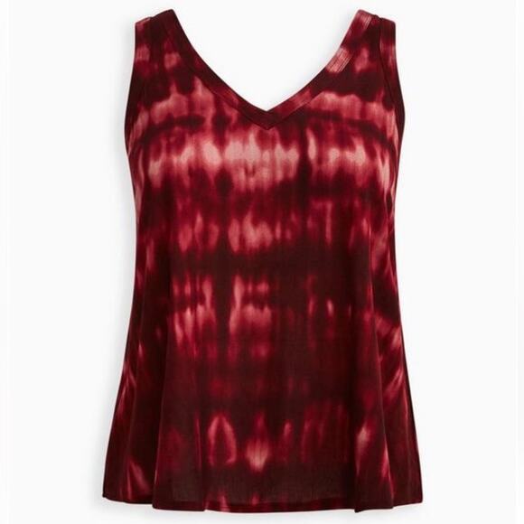 Torrid Tank - Crinkle Gauze Tie Dye Wine NWT 2 - Picture 4 of 10